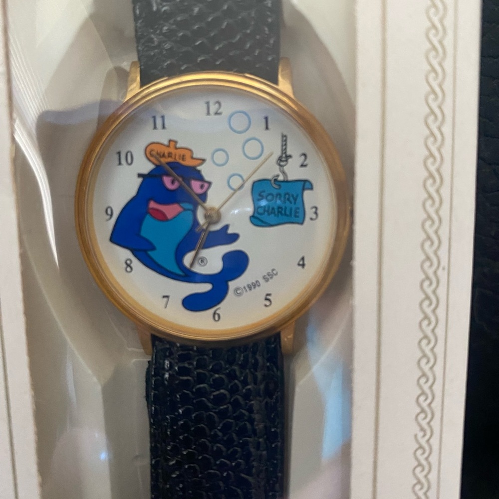 Vintage Sorry Charlie Watch with Black Strap